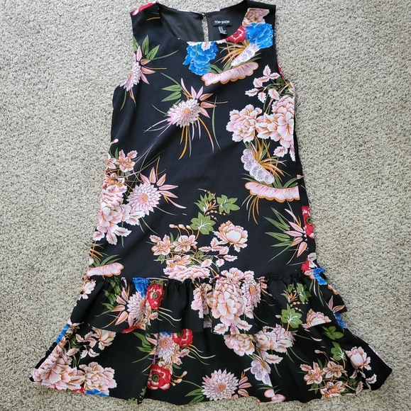 Topshop Layered Ruffle Floral Dress Sz Med - Picture 2 of 8